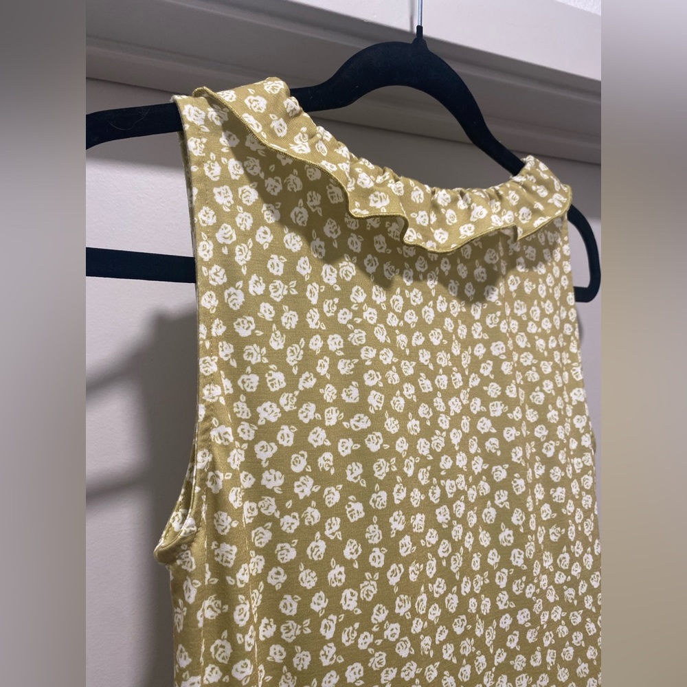 Grace Karin Olive Green Floral Midi Dress with White Print - Picture 11 of 16